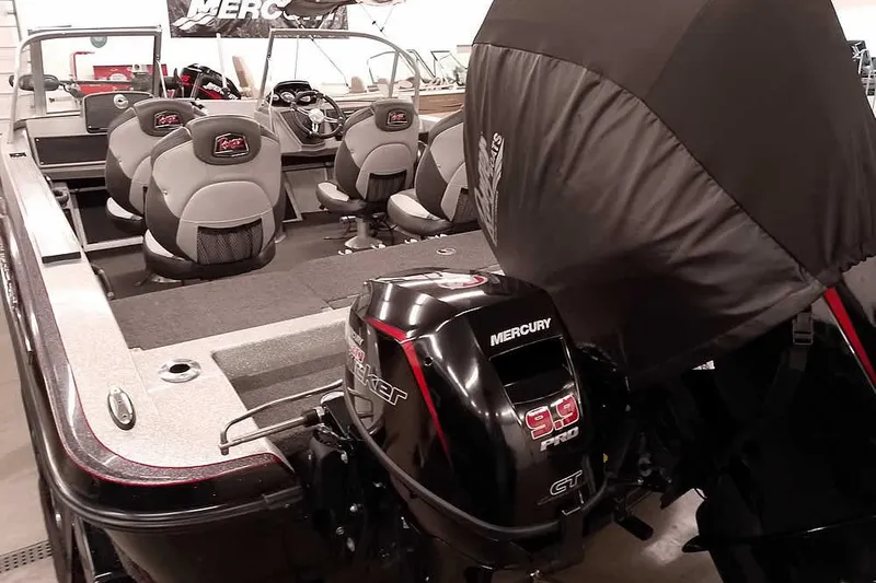 Slide: The Image of 2020 Ranger 1880MS Angler boat with Mercury 9.9 Pro motor, interior seating view. - 15