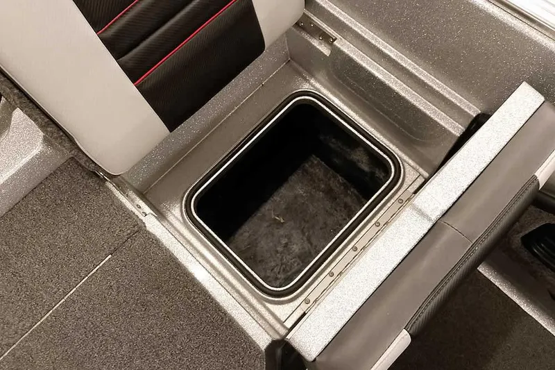 Slide: The Image of 2020 Ranger 1880MS Angler boat storage compartment with seating detail. - 41