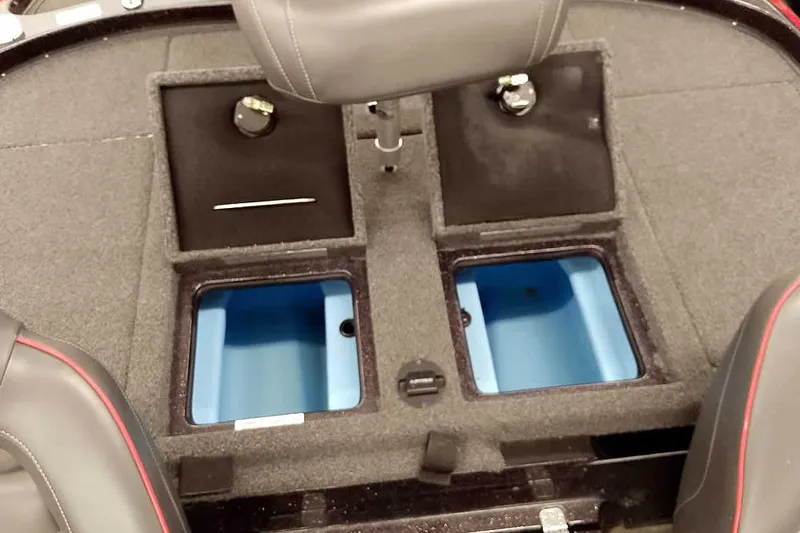 Slide: The Image of 2022 Nitro Z19 SC boat interior with storage compartments and seating. - 34