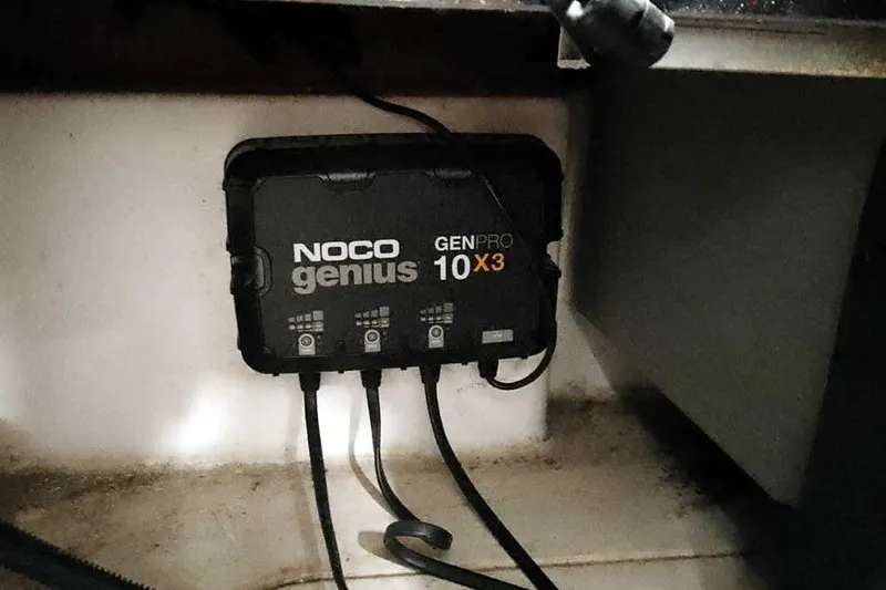 Slide: The Image of NOCO Genius GENPRO 10X3 charger installed in 2022 Nitro Z19 SC boat. - 38