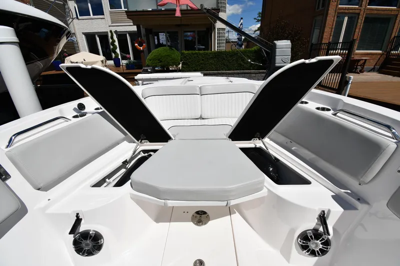Slide: The Image of 2022 Sea Fox 268 Commander boat interior with open storage compartments. - 38
