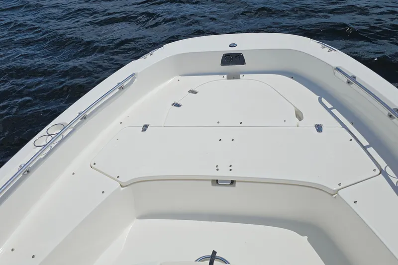 Slide: The Image of 2018 Boston Whaler 210 Dauntless boat deck on calm water. - 41