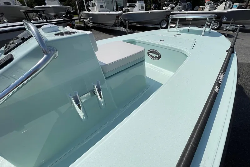 Slide: The Image of 2026 Chittum Skiffs Islamorada 18 boat deck with storage and casting platform. - 20