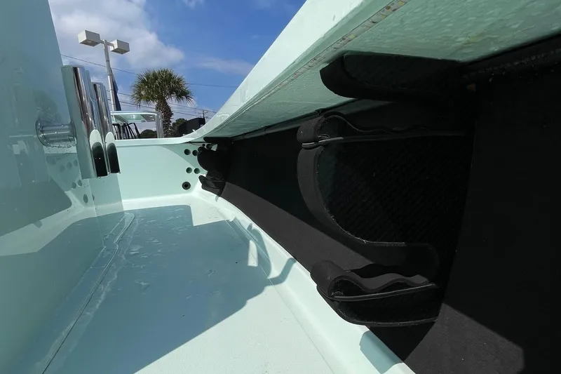 Slide: The Image of 2026 Chittum Skiffs Islamorada 18 boat interior with seating and steering console. - 21