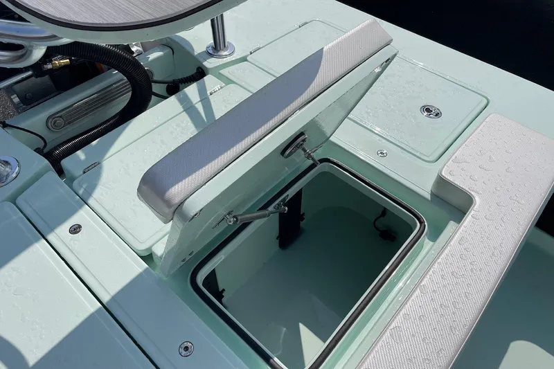 Slide: The Image of 2026 Chittum Skiffs Islamorada 18 boat engine and trailer detail, showcasing modern design. - 23