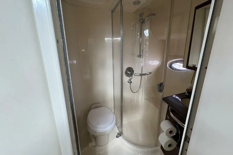 Slide: The Image of Bathroom in 2006 Sea Ray 40 Motor Yacht with shower and toilet. - 33