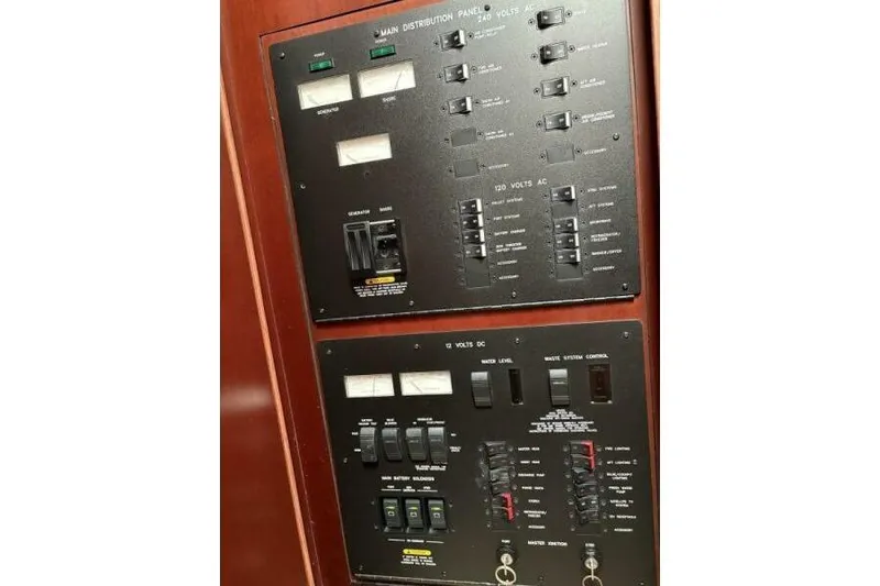 Slide: The Image of Electrical control panel on a 2006 Sea Ray 40 Motor Yacht. - 41