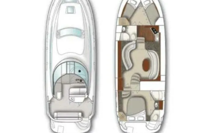 Slide: The Image of 2006 Sea Ray 40 Motor Yacht floor plan, showcasing interior and exterior layout. - 46
