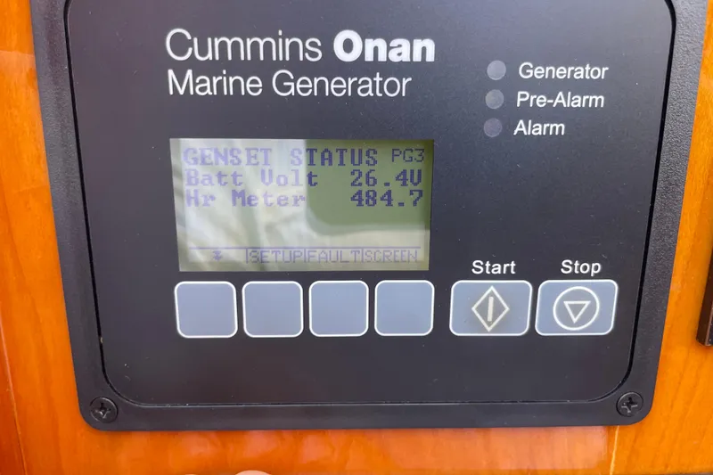 Slide: The Image of Cummins Onan marine generator display on 2017 Hinckley Talaria 43 Motoryacht. - 52