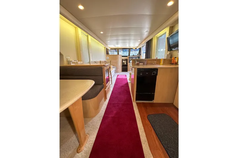Slide: The Image of Luxurious interior of 2012 Bluewater 5200 Custom Series Yacht with modern amenities. - 30
