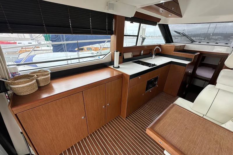 Slide: The Image of Luxurious interior of 2017 Bavaria Virtess 420 Fly yacht with modern kitchen design. - 19