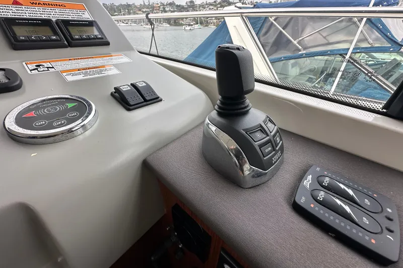 Slide: The Image of Control panel of 2017 Bavaria Virtess 420 Fly yacht with joystick and switches. - 26