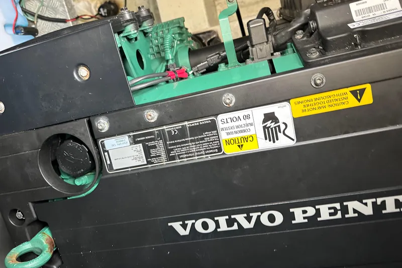 Slide: The Image of Engine compartment of 2017 Bavaria Virtess 420 Fly with Volvo Penta components. - 42