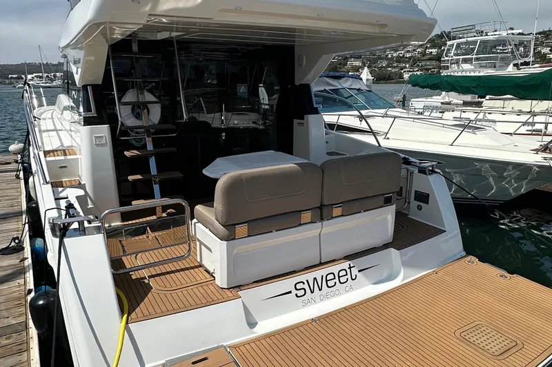 Slide: The Image of 2017 Bavaria Virtess 420 Fly yacht docked in San Diego marina. - 8