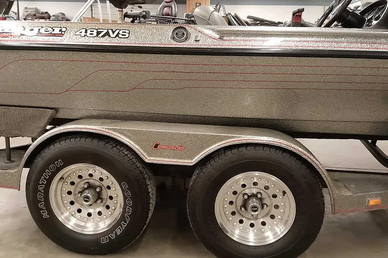 Slide: The Image of 1996 Ranger 487VS boat on trailer with Goodyear Marathon tires. - 6