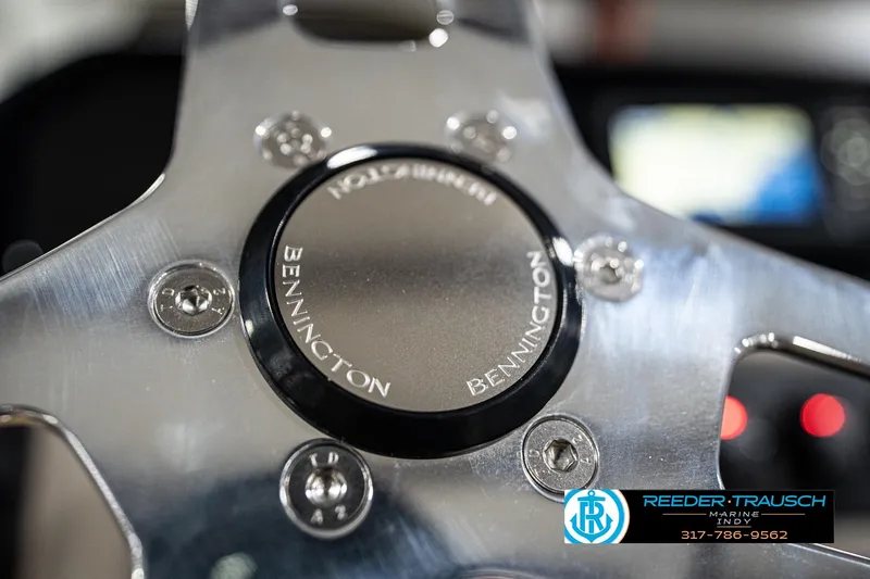 Slide: The Image of Close-up of 2026 Bennignton 168 SL steering wheel with logo and branding. - 30