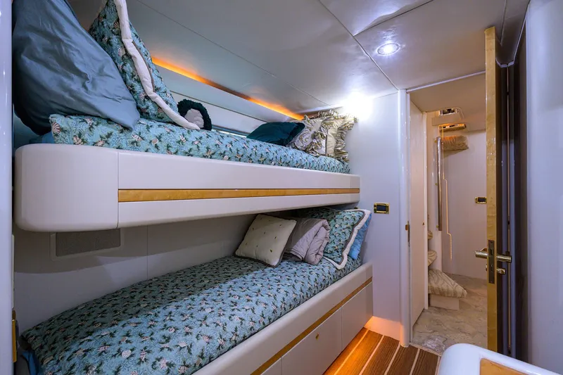 Slide: The Image of Lazzara 80 LOST TEXAN - Starboard Guest Stateroom Bunks - 29