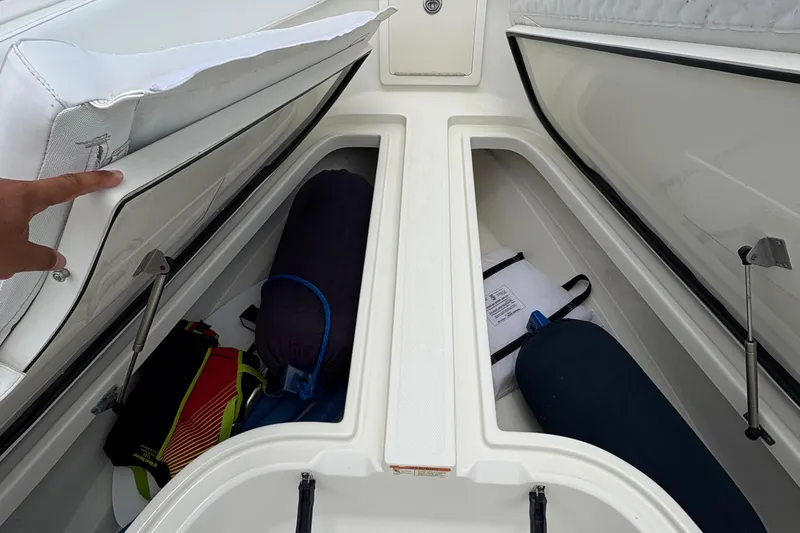 Slide: The Image of 2007 Hydra-Sports Vector 3300 CC storage compartments with gear and equipment. - 19