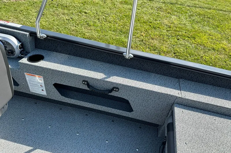 Slide: The Image of Interior of 2026 Lund 1775 Adventure Sport boat with gray textured finish. - 23