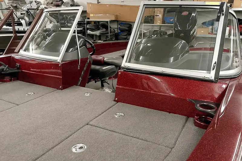 Slide: The Image of 2014 Ranger 621VS Fisherman boat interior with dual consoles and seating. - 11