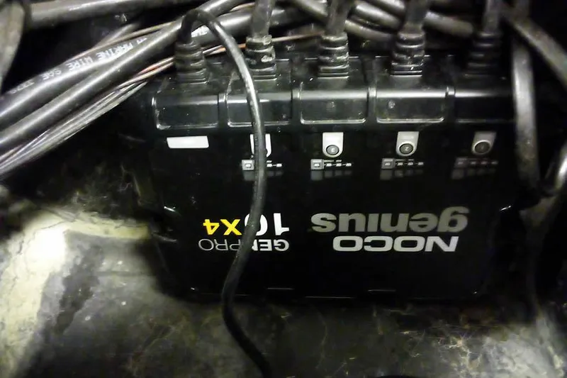 Slide: The Image of NOCO Genius GEN4 battery charger in a 2014 Ranger 621VS Fisherman boat. - 33