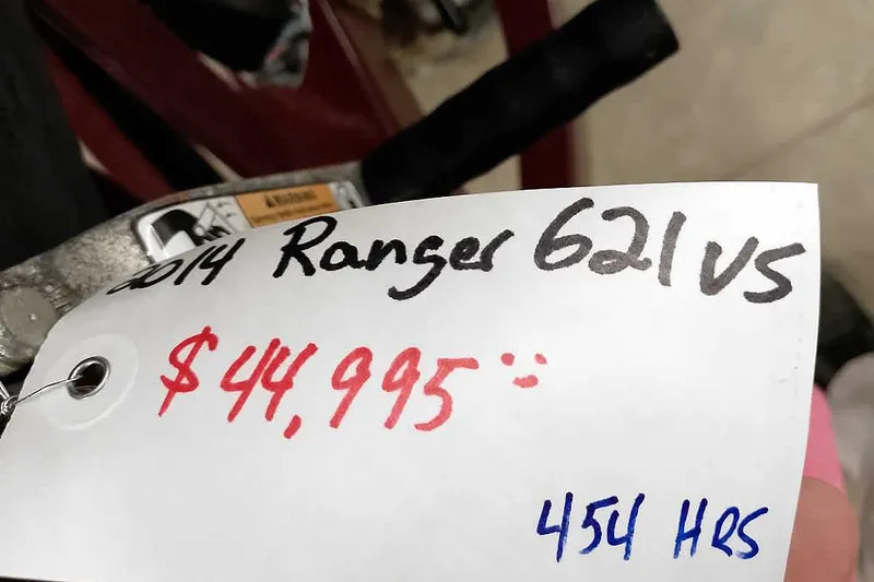 Slide: The Image of Price tag for 2014 Ranger 621VS Fisherman, $44,995, 454 hours. - 5