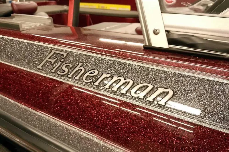 Slide: The Image of 2014 Ranger 621VS Fisherman boat with glittery red and silver finish. - 6