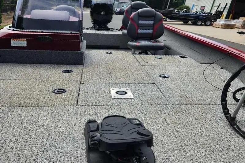 Slide: The Image of 2021 Ranger VS1782SC Angler boat interior with seating and deck features. - 5