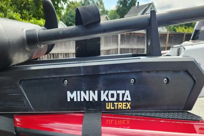 Slide: The Image of Minn Kota Ultrex motor on 2021 Ranger VS1782SC Angler boat, outdoor setting. - 6