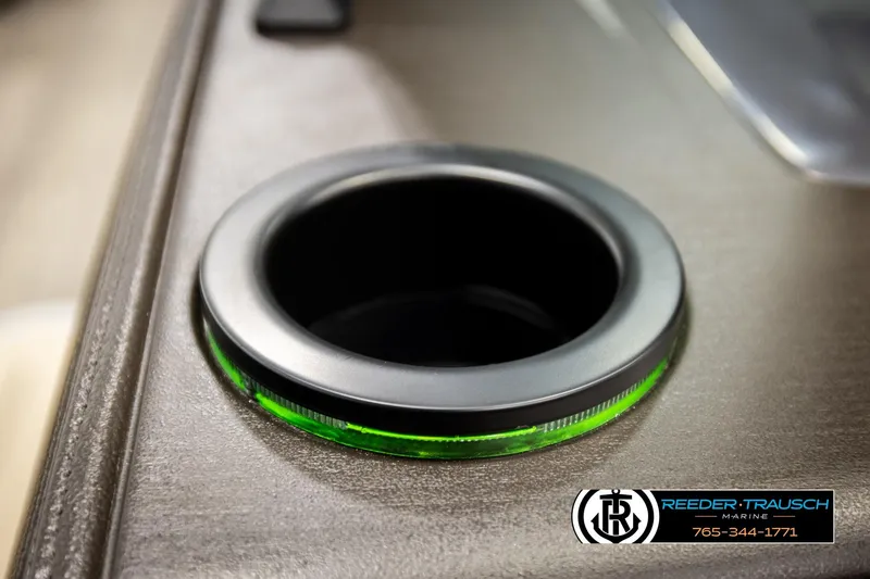 Slide: The Image of Illuminated cup holder on 2026 Bennington MFBSE boat console. - 32