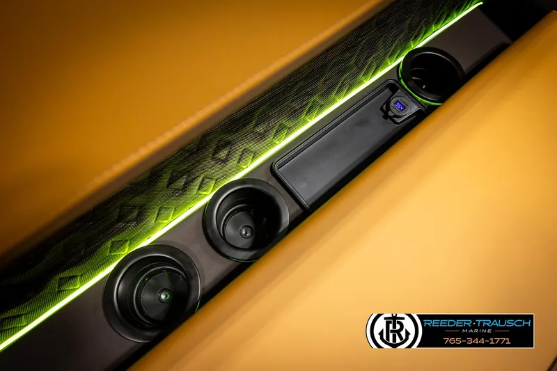 Slide: The Image of 2026 Bennington MFBSE interior with illuminated cup holders and sleek design. - 41