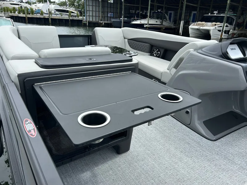 Slide: The Image of Interior of Harris Sunliner 230 pontoon boat, model year 2026. - 24
