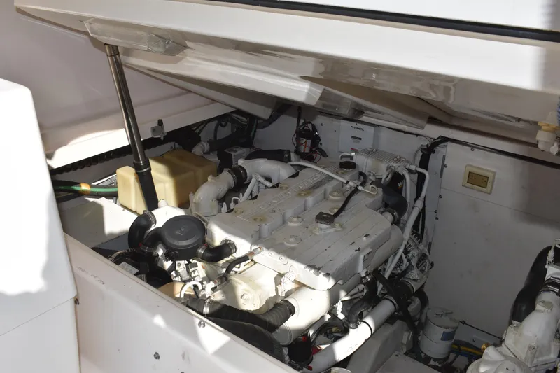 Slide: The Image of 2008 Tiara Sport Fish engine compartment, showcasing detailed mechanical components. - 31