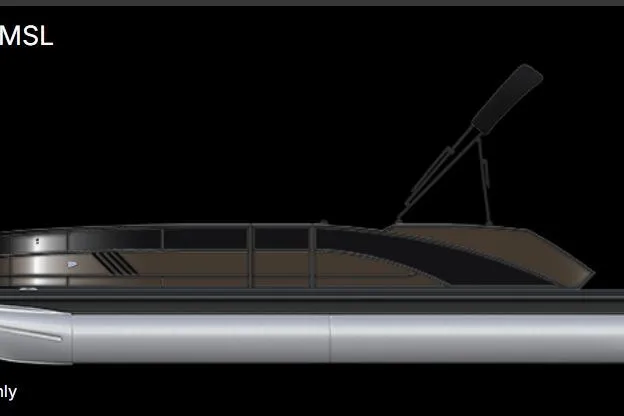 Slide: The Image of 2026 Bennington 24 MSL pontoon boat on trailer, displayed outdoors under clear sky. - 1