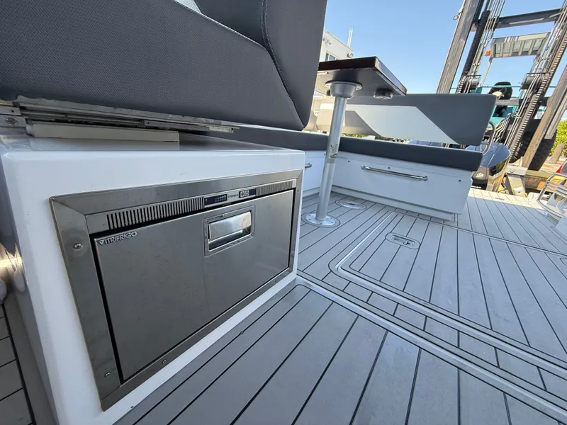 Slide: The Image of Interior of 2022 Cruisers Yachts 34 GLS OB with refrigerator. - 46