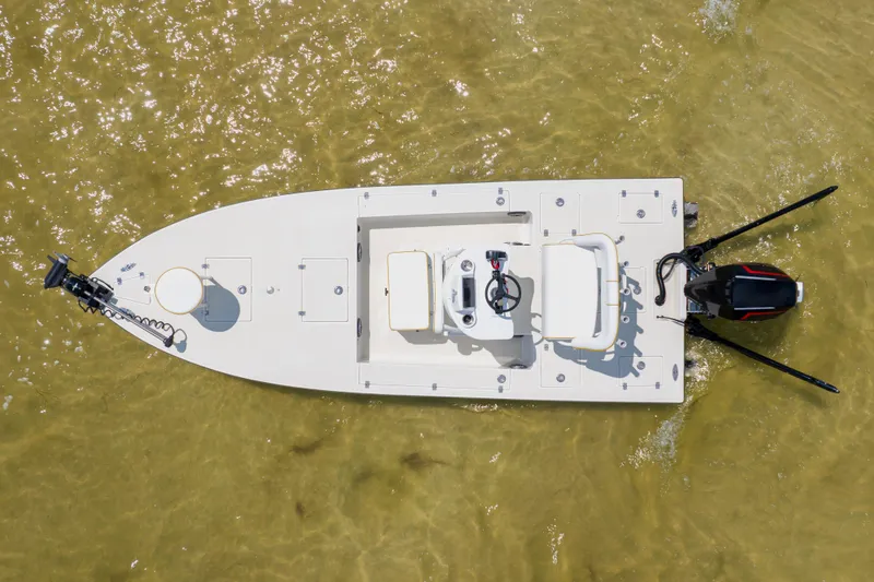 Slide: The Image of 2008 Lake & Bay Boca Grande 20 boat on clear shallow water, aerial view. - 16
