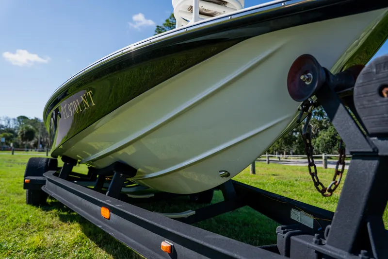 Slide: The Image of 2008 Lake & Bay Boca Grande 20 boat on trailer, grassy background, sunny day. - 7
