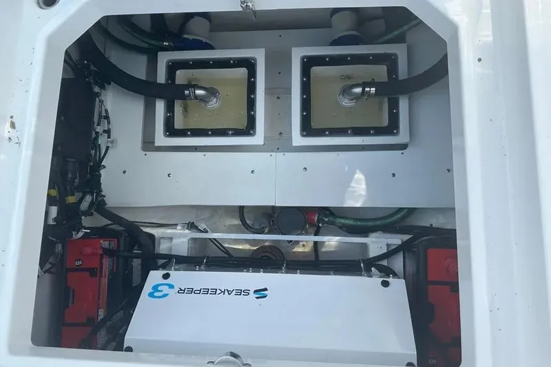 Slide: The Image of Engine compartment of 2025 HCB 39 Speciale with Seakeeper stabilization system. - 27