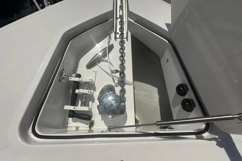 Slide: The Image of Anchor compartment of 2025 HCB 39 Speciale boat with chain and winch. - 6