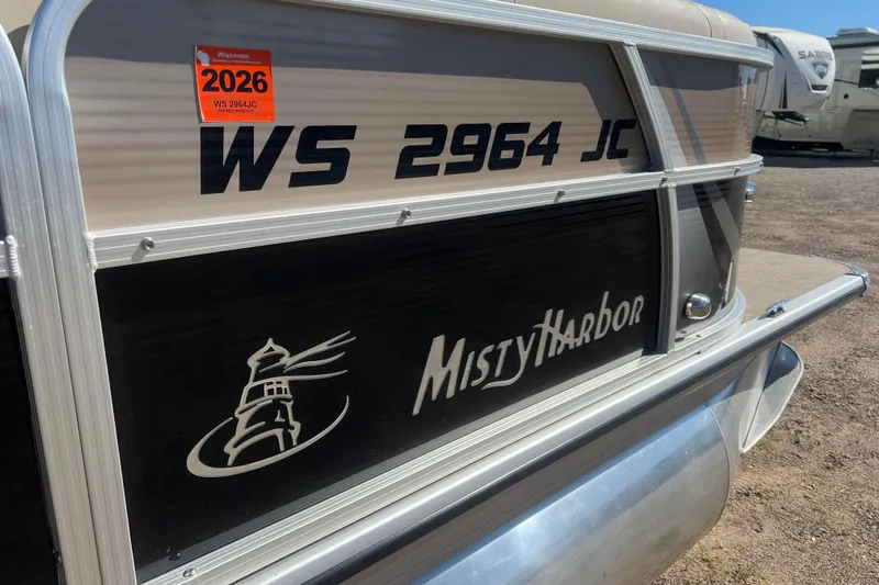 Slide: The Image of 2014 Misty Harbor 2285 Biscayne Bay CU pontoon boat with Wisconsin registration sticker. - 14
