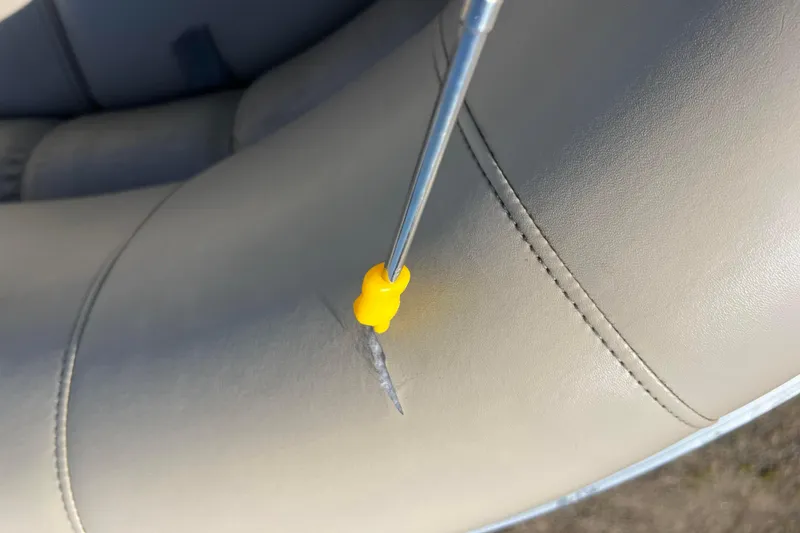 Slide: The Image of Torn seat upholstery on 2014 Misty Harbor 2285 Biscayne Bay CU boat. - 46