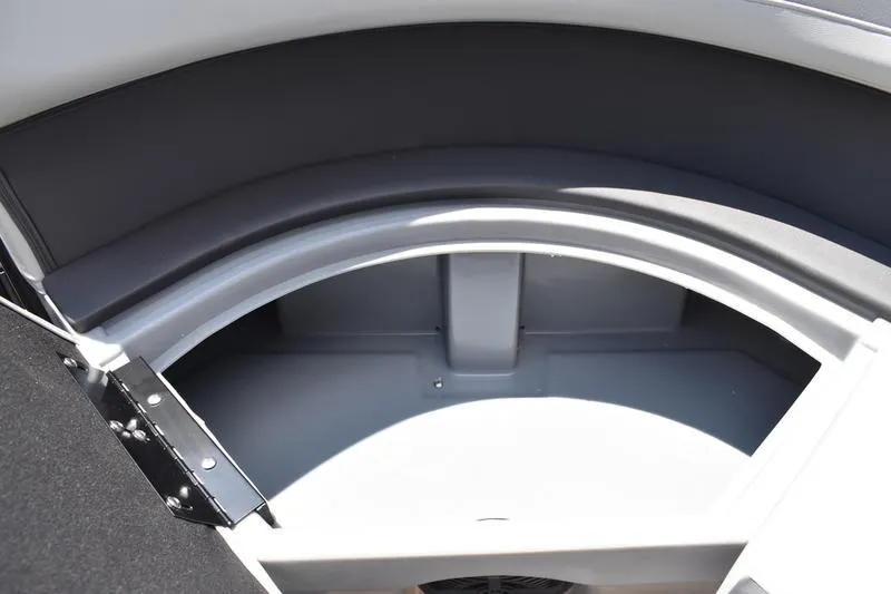 Slide: The Image of 2026 Lowe LS 170 boat interior with sleek gray seating and modern design. - 13