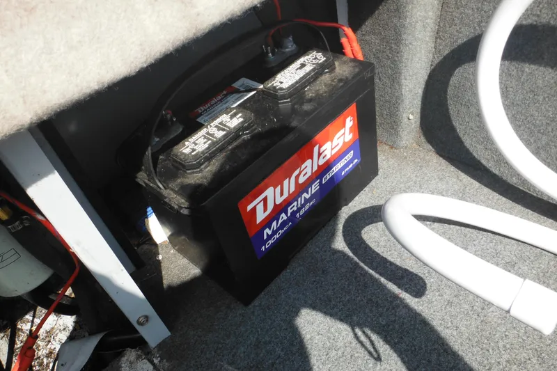Slide: The Image of Marine battery in a 1993 Sea Nymph SS175 Fish-n-ski boat. - 25