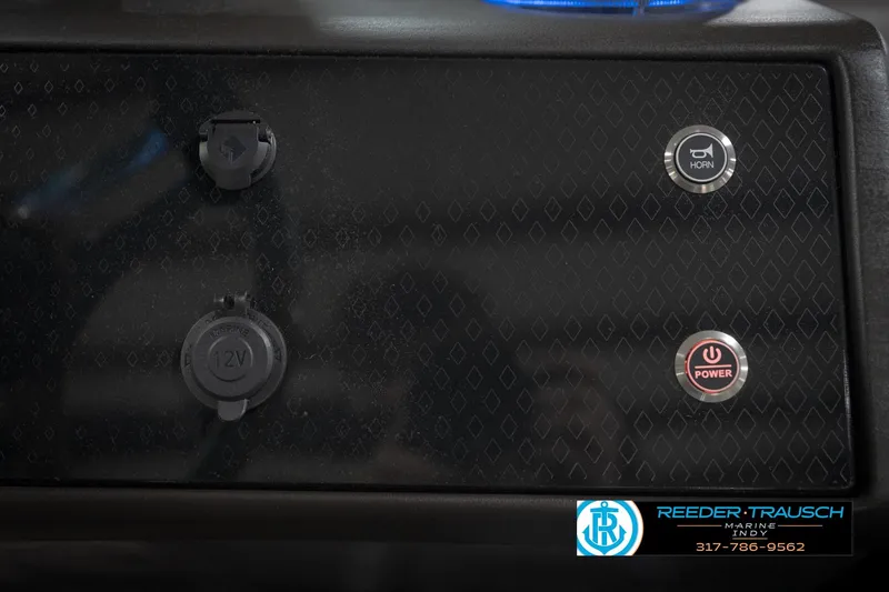 Slide: The Image of Control panel of 2026 Bennington 22 MSB with horn and power buttons. - 39