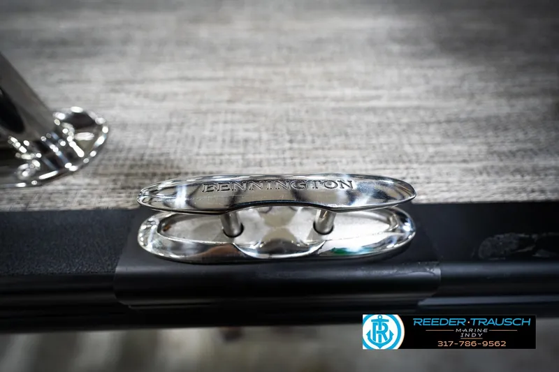 Slide: The Image of 2026 Bennington 22 MSB boat cleat with Reeder-Trausch Marine logo. - 56