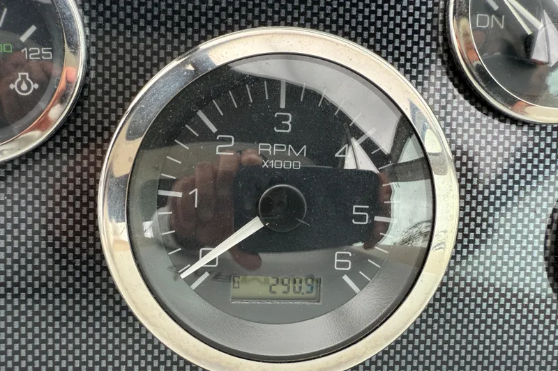 Slide: The Image of Close-up of 2001 Sea Ray 310 Sundancer tachometer showing RPM gauge. - 21