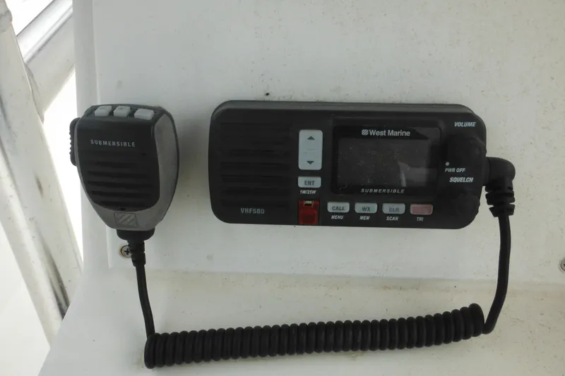 Slide: The Image of VHF marine radio system on 2006 DC 23 DC Brown Custom CC boat. - 18