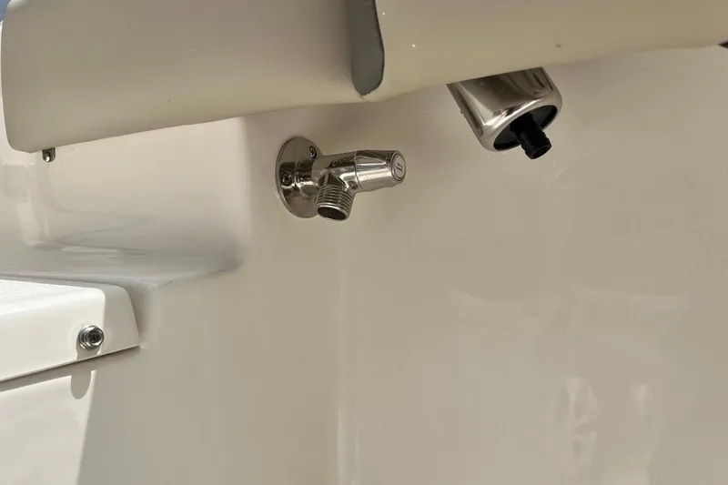 Slide: The Image of Close-up of a 2026 Key West 219 FS boat's stainless steel fitting and fixture. - 34
