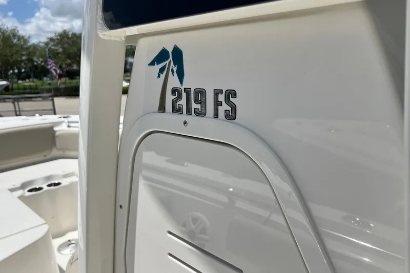 Slide: The Image of 2026 Key West 219 FS boat detail with logo and model name. - 40