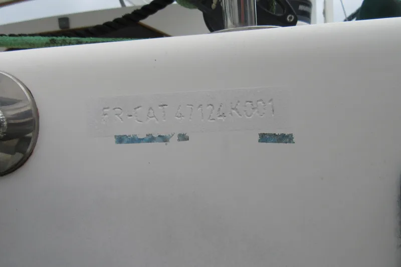 Slide: The Image of Hull identification number on a 2001 Catana 471 sailboat. - 11